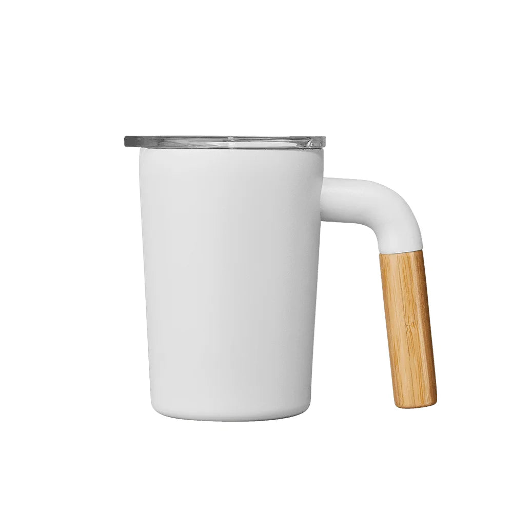 12 oz Insulated Stainless Steel Camp Cup with Bamboo Handle
