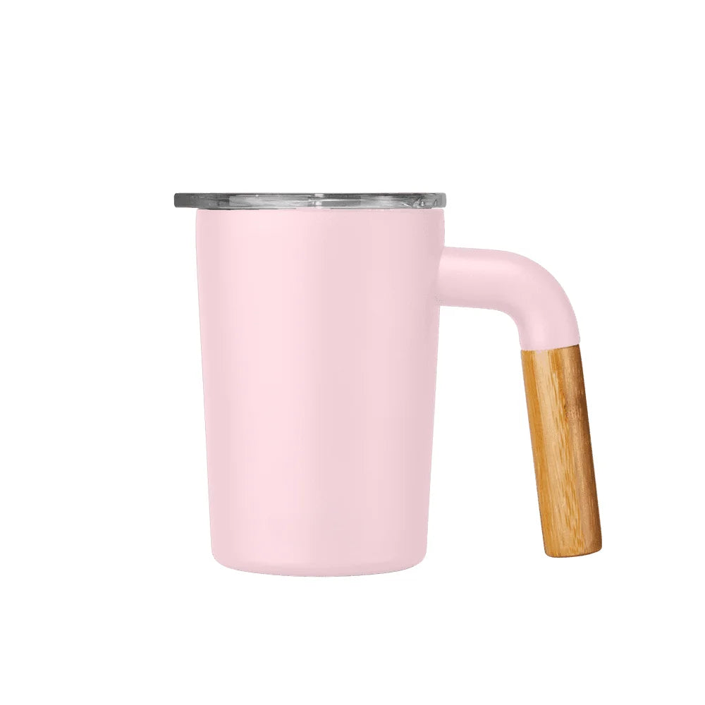 12 oz Insulated Stainless Steel Camp Cup with Bamboo Handle