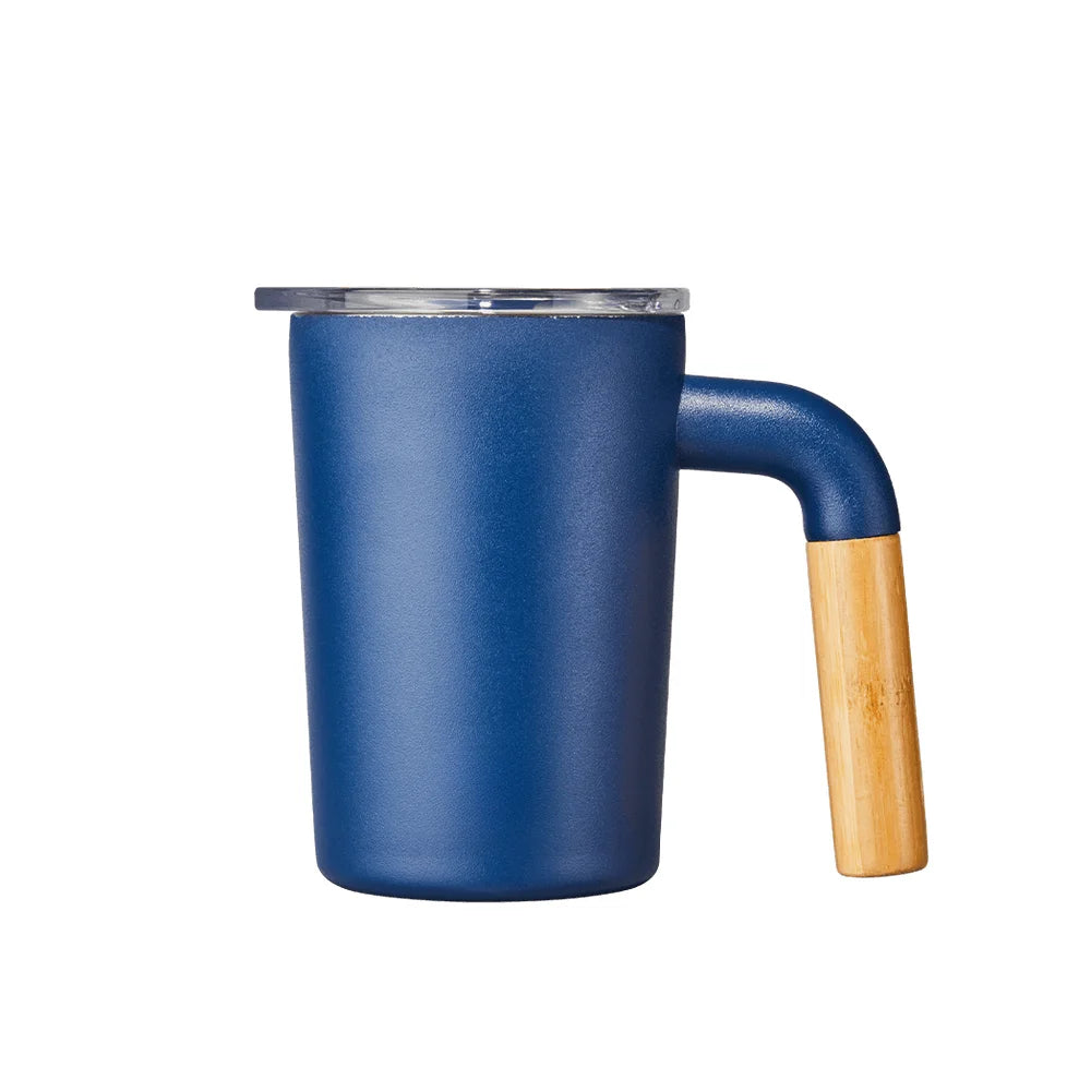 12 oz Insulated Stainless Steel Camp Cup with Bamboo Handle